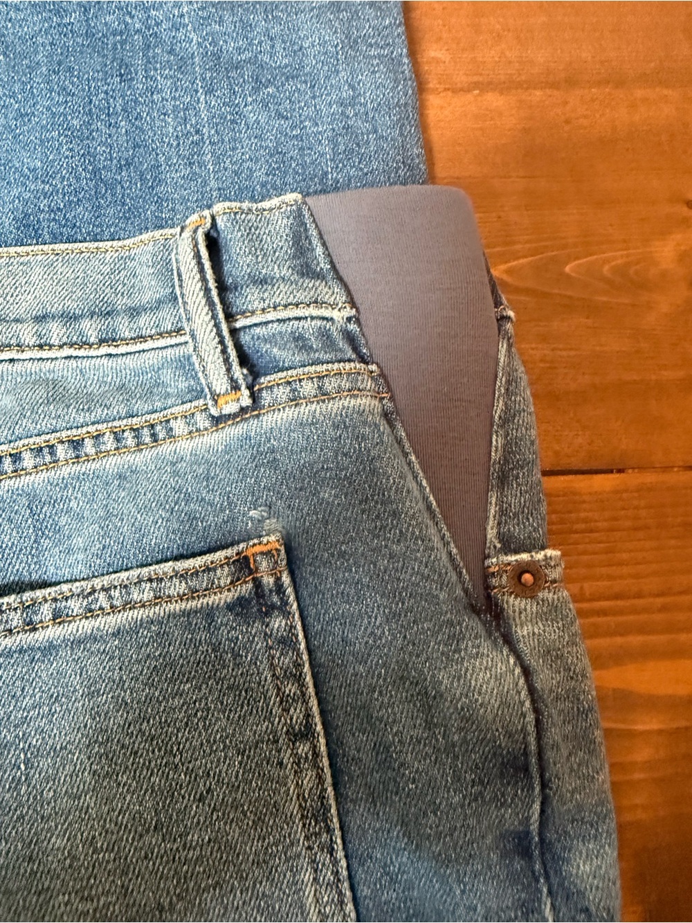 Hatch Straight Leg Medium Wash Maternity Denim Jeans - Picture 10 of 11